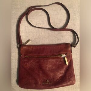 Celine Dion - burdgundy crossbody bag genuine leather